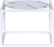 White Linear Side Table Round